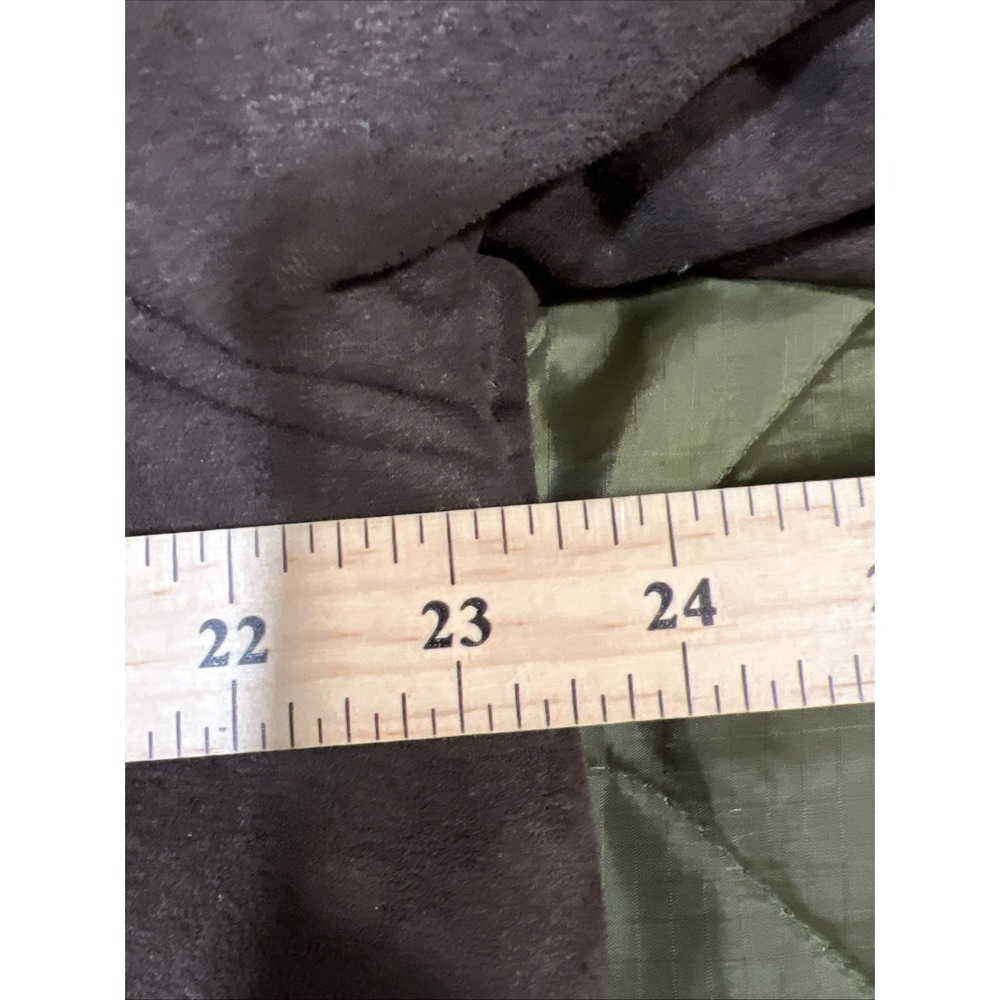 Claiborne Outerwear Mens Large Brown Faux Suede Sherpa Lined Jacket Coat Y2K - Picture 10 of 12
